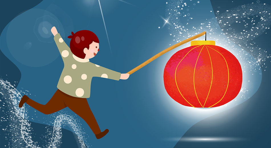 Zeichnung Junge mit Sankt Martinslaterne